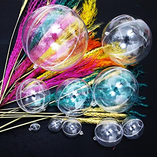7Queen Extra Large Clear Ball Ornaments, 160mm/6.3inch=2PCS Giant Fillable Christmas Balls Shatterproof Ornament Baubles for DIY Crafts Christmas Wedding Party Decor - Image 3